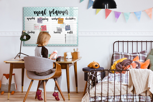 Dry erase board magnetic Meal planner for the whole week