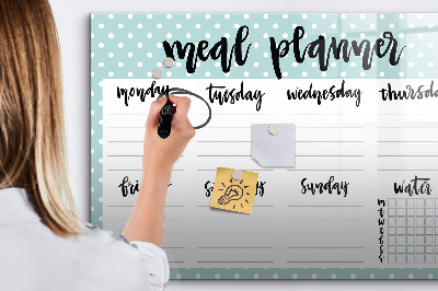 Dry erase board magnetic Meal planner for the whole week