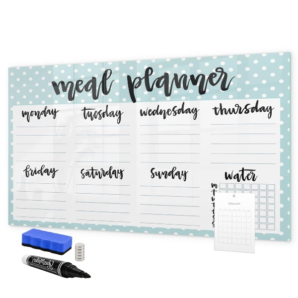 Dry erase board magnetic Meal planner for the whole week