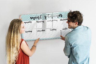 Dry erase board magnetic Meal planner for the whole week