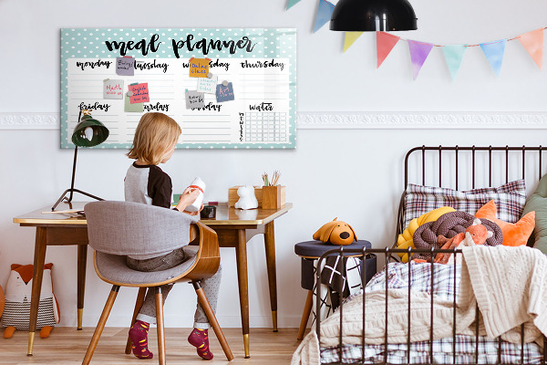 Dry erase board magnetic Meal planner for the whole week