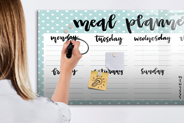 Dry erase board magnetic Meal planner for the whole week