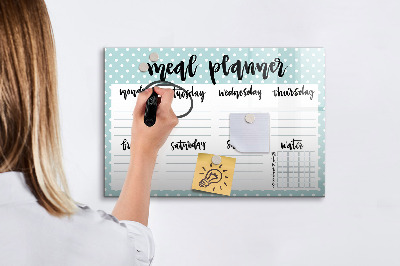 Dry erase board magnetic Meal planner for the whole week
