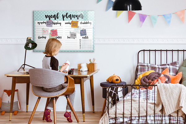 Dry erase board magnetic Meal planner for the whole week