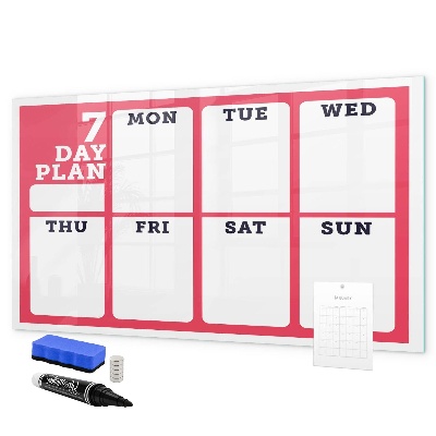 Dry erase board magnetic Weekly plan with space for photos