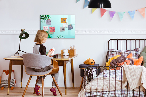 Magnetic dry erase board Green poster for photos and notes