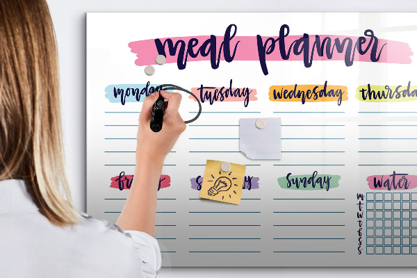 Dry erase board magnetic Daily meal planner