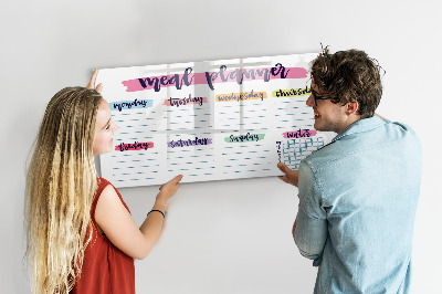 Dry erase board magnetic Daily meal planner