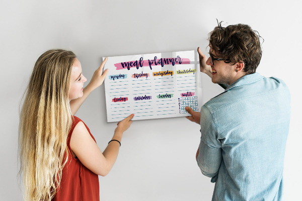 Dry erase board magnetic Daily meal planner