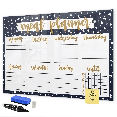 Dry erase board magnetic Meal planner for every week