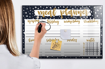 Dry erase board magnetic Meal planner for every week