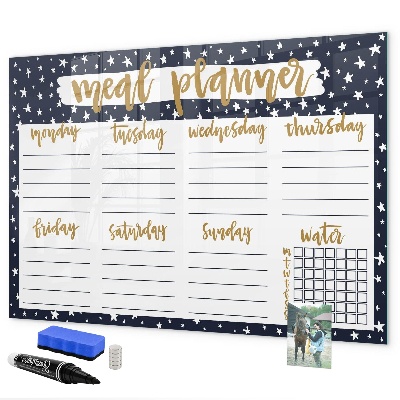 Dry erase board magnetic Meal planner for every week