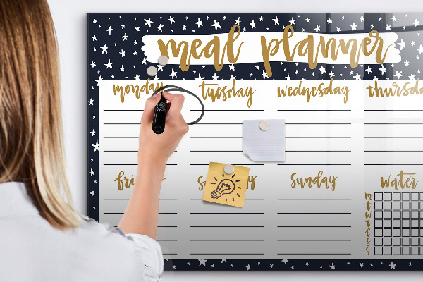 Dry erase board magnetic Meal planner for every week