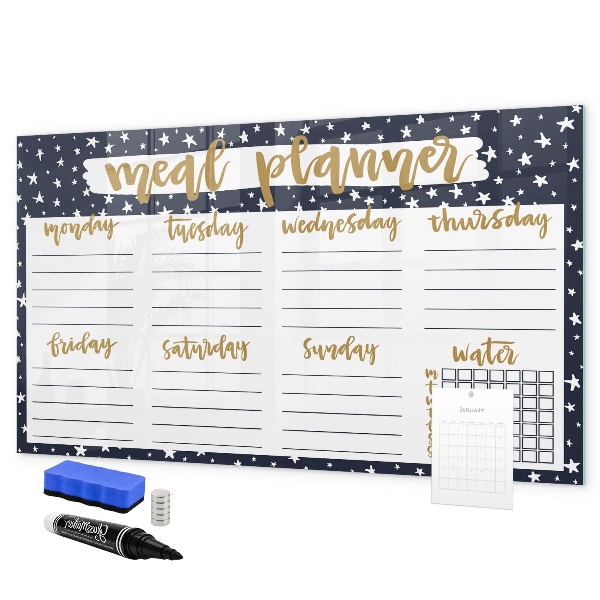 Dry erase board magnetic Meal planner for every week