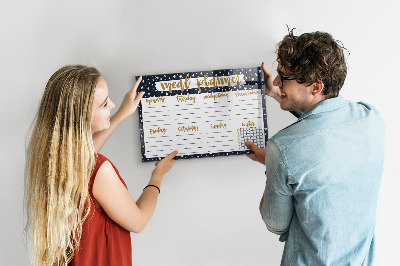 Dry erase board magnetic Meal planner for every week
