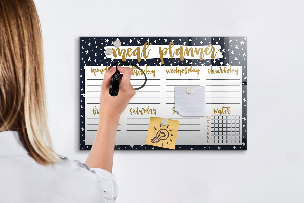 Dry erase board magnetic Meal planner for every week