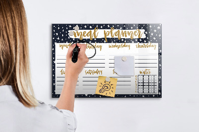 Dry erase board magnetic Meal planner for every week