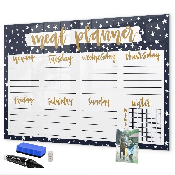 Dry erase board magnetic Meal planner for every week