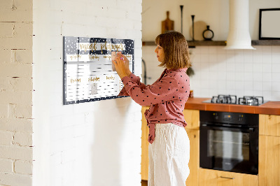 Dry erase board magnetic Meal planner for every week