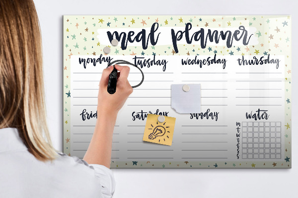 Magnetic dry erase board Meal planner for every week