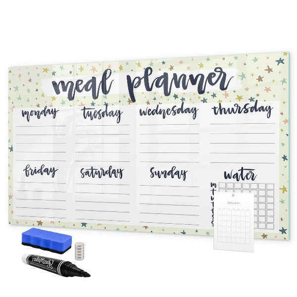 Magnetic dry erase board Meal planner for every week