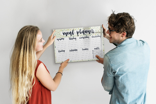 Magnetic dry erase board Meal planner for every week