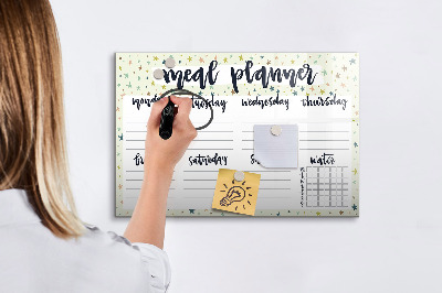 Magnetic dry erase board Meal planner for every week