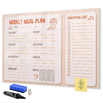Magnetic dry erase board Meal plan for each week