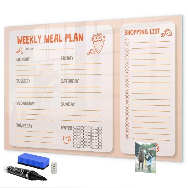 Magnetic dry erase board Meal plan for each week