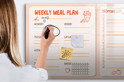 Magnetic dry erase board Meal plan for each week
