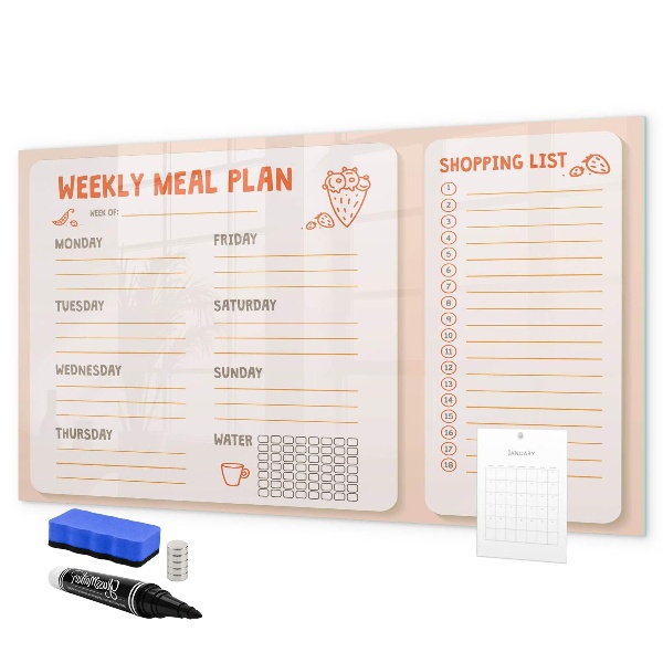 Magnetic dry erase board Meal plan for each week
