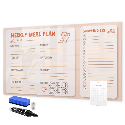 Magnetic dry erase board Meal plan for each week