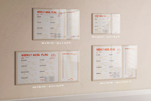 Magnetic dry erase board Meal plan for each week