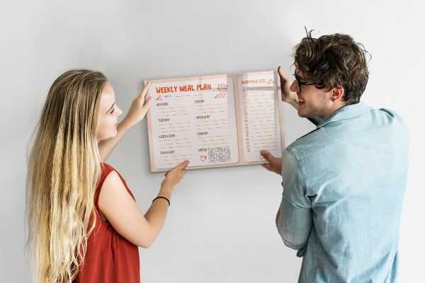 Magnetic dry erase board Meal plan for each week