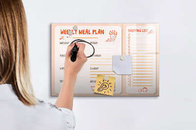 Magnetic dry erase board Meal plan for each week