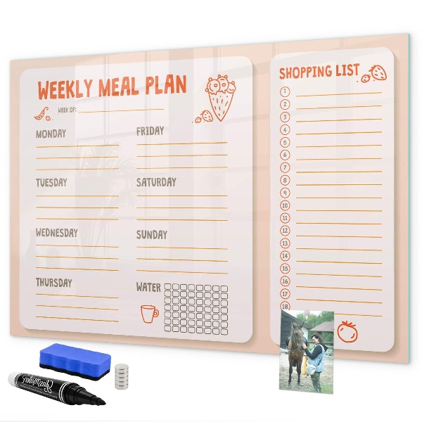 Magnetic dry erase board Meal plan for each week