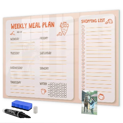 Magnetic dry erase board Meal plan for each week