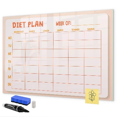 Magnetic dry erase board Diet plan for the whole week