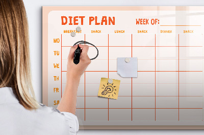 Magnetic dry erase board Diet plan for the whole week