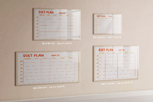 Magnetic dry erase board Diet plan for the whole week