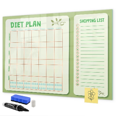 Dry erase board magnetic Diet plan and shopping list
