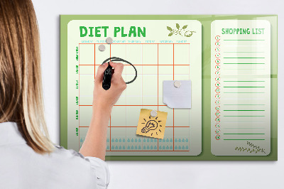 Dry erase board magnetic Diet plan and shopping list