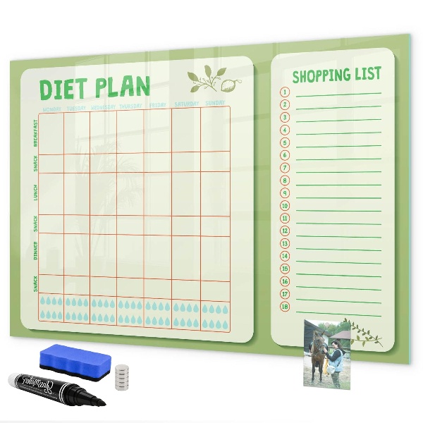 Dry erase board magnetic Diet plan and shopping list