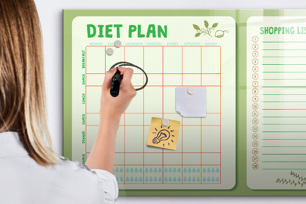 Dry erase board magnetic Diet plan and shopping list