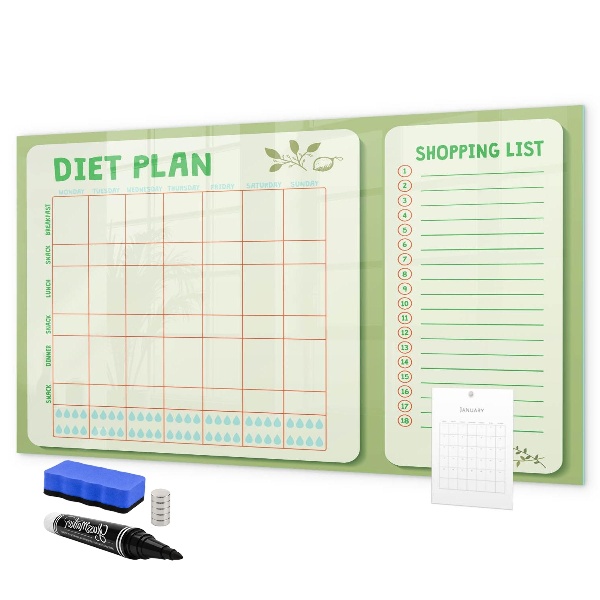Dry erase board magnetic Diet plan and shopping list