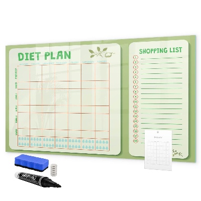 Dry erase board magnetic Diet plan and shopping list