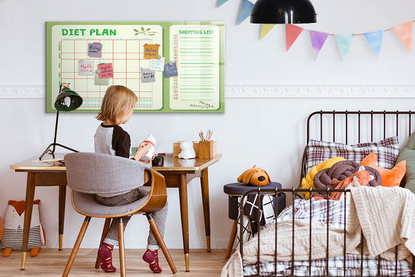 Dry erase board magnetic Diet plan and shopping list