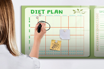 Dry erase board magnetic Diet plan and shopping list