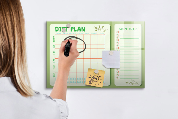 Dry erase board magnetic Diet plan and shopping list