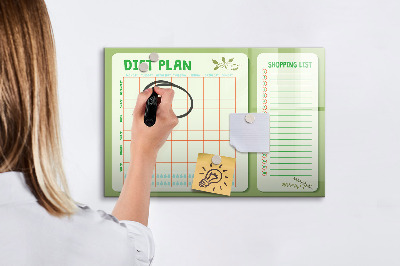 Dry erase board magnetic Diet plan and shopping list